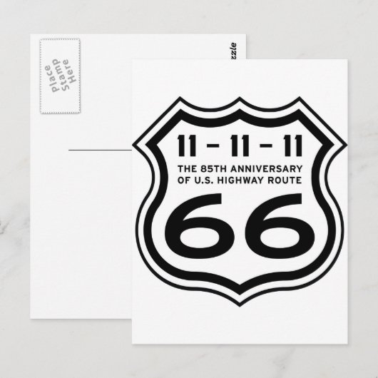 Route 66 85th Anniversary Logo Items ポストカード (正面/裏面)