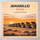 Route 66 Amarillo Texas Heritage ポスター (正面)