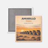 Route 66 Amarillo Texas Heritage Classic Sunset マグネット (正面/裏面)
