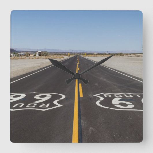 Route 66, Amboy （カリフォルニア州，アメリカ） スクエア壁時計 (正面)