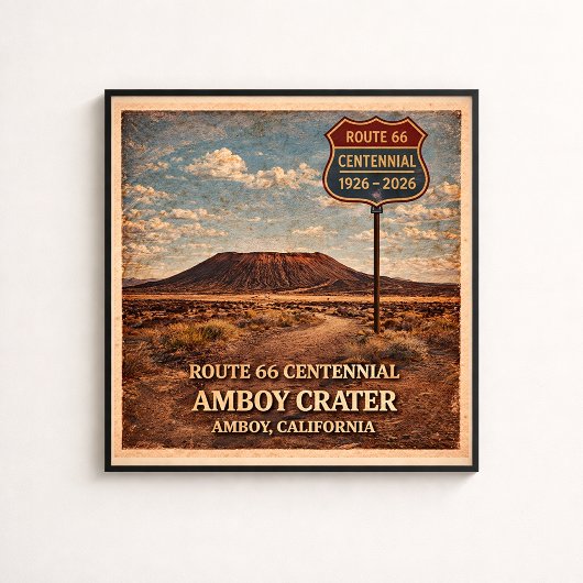 Route 66 Amboy Crater California ポスター
