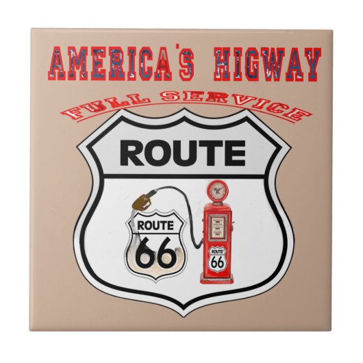route 66 america higway gifts タイル (正面)