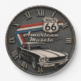 Route 66 American Muscle Vintage Classic Muscle ペーパープレート