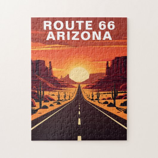 Route 66 Arizona Desert Vintage Puzzle ジグソーパズル (縦)