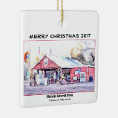 Route 66 Arizona General Store Water colorテンプレート セラミックオーナメント (右)