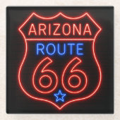 Route 66 Arizona Neon Americana Decor ガラスコースター (正面)