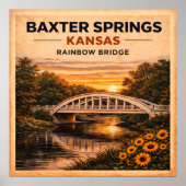 Route 66 Baxter Springs Rainbow Bridge ポスター (正面)