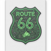 Route 66 Biker Decal — Historic America Road Stick シール (正面)