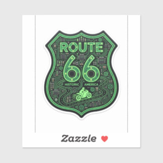 Route 66 Biker Decal — Historic America Road Stick シール