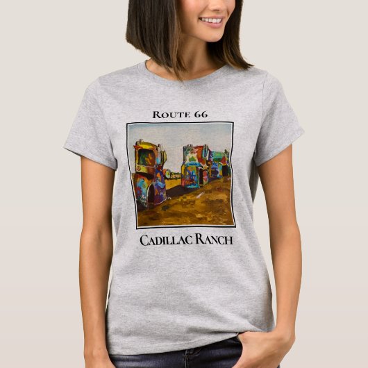 Route 66, Cadillac Ranch, Amarillo Texas Tシャツ (正面)