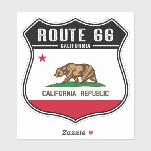 Route 66 Californiaのカスタムカットビニールシール シール (シート)