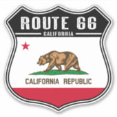 Route 66 Californiaのカスタムカットビニールシール シール (正面)
