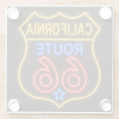 Route 66 California Neon Americana Decor ガラスコースター (裏面)