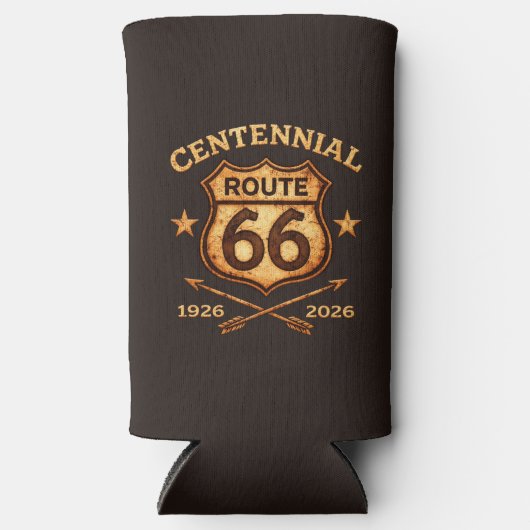 Route 66 Centennial 100 Year Shield スリム缶クーラー (正面)