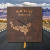 Route 66 Centennial 8-State Map Decor スクエア壁時計