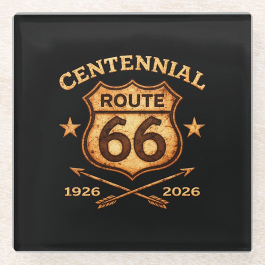 Route 66 Centennial Bar Decor ガラスコースター (正面)