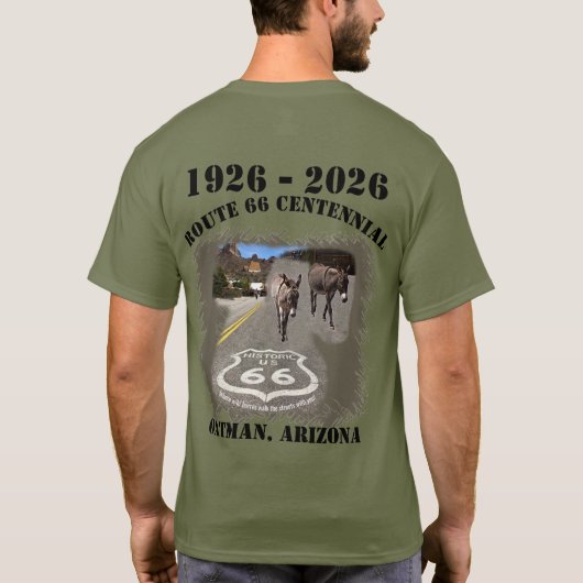 Route 66 Centennial Oatman, Arizona Back Tシャツ (裏面)
