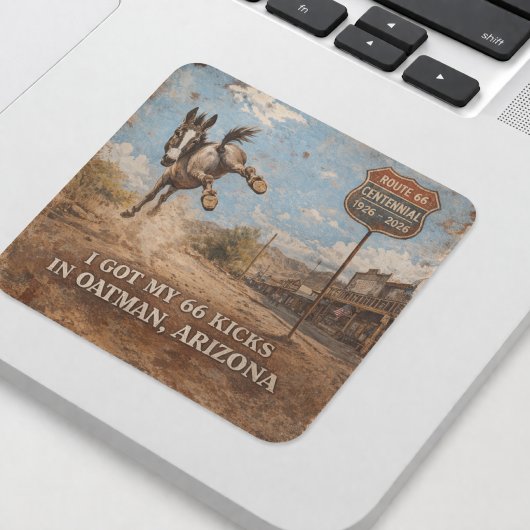 Route 66 Centennial Oatman Donkey Design スクエアシール