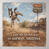Route 66 Centennial Oatman Donkey Travel Art ポスター (正面)
