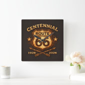 Route 66 Centennial Office Decor スクエア壁時計 (ホーム)
