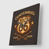 Route 66 Centennial Office Decor スクエア壁時計 (傾斜)