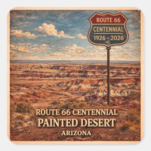 Route 66 Centennial Painted Desert Decal スクエアシール (正面)