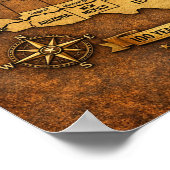 Route 66 Centennial Vintage Map Design ポスター (角)