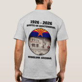 Route 66 Centennial Winslow Arizona Back  Tシャツ (裏面)