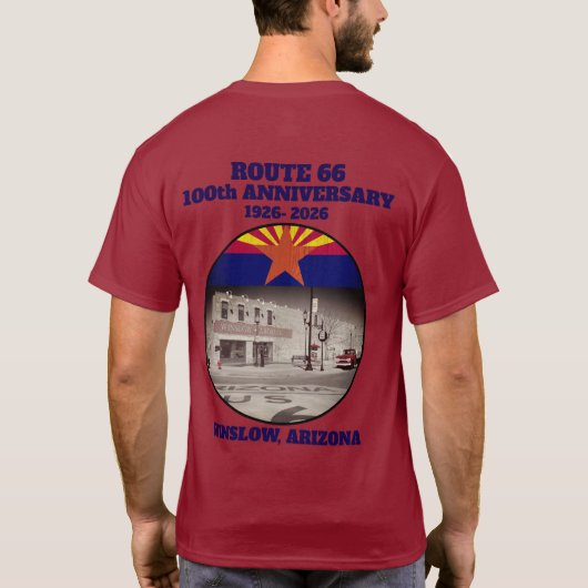Route 66 Centennial Winslow Arizona Back  Tシャツ (裏面)