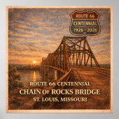 Route 66 Chain of Rocks Bridge ポスター (正面)