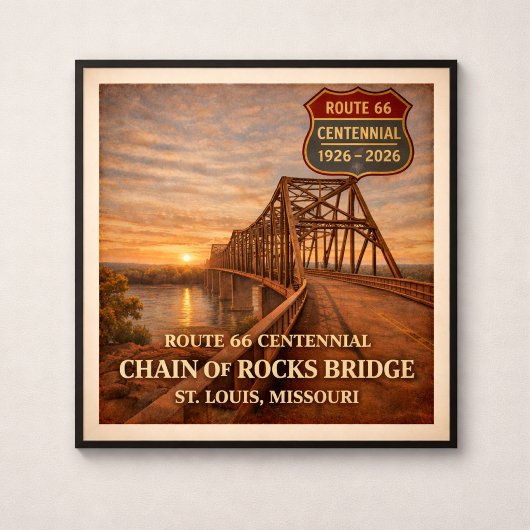 Route 66 Chain of Rocks Bridge ポスター