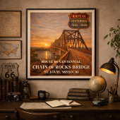 Route 66 Chain of Rocks Bridge ポスター