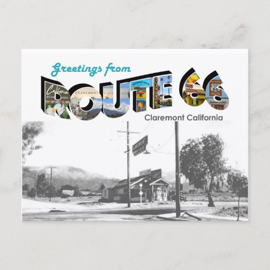 Route 66 Claremont Postcard ポストカード (正面)