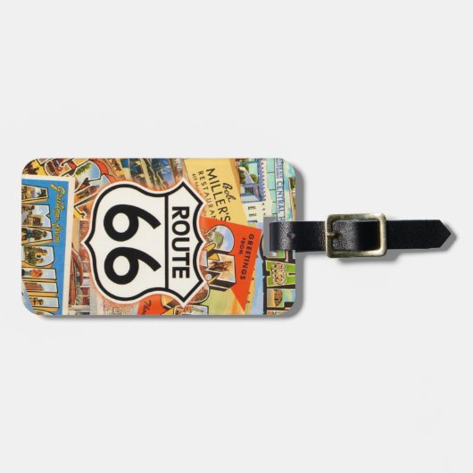  Route 66 Colorful Postcard ラゲッジタグ (正面横)