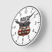 ROUTE 66 Designer 1 ラウンド壁時計 (傾斜)