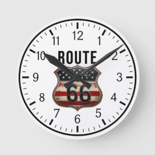 ROUTE 66 Designer 1 ラウンド壁時計