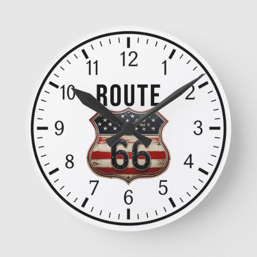 ROUTE 66 Designer 1 ラウンド壁時計 (正面)