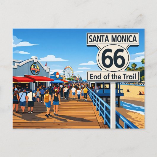 Route 66 End of the Trail ポストカード (正面)