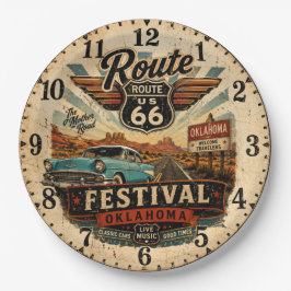 Route 66 Festival Oklahoma Vintage Road Trip ペーパープレート