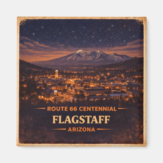 Route 66 Flagstaff Arizona Heritage Night Sky マグネット (正面)
