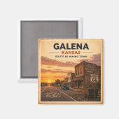 Route 66 Galena Kansas Heritage Classic Sunset マグネット (正面/裏面)