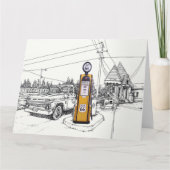 Route 66 gas pump greeting カード (正面)
