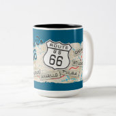 route 66 get your kicks mug 26bluebg ツートーンマグカップ (正面右)