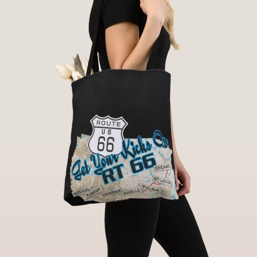route 66 get your kicks tote トートバッグ (クローズアップ)