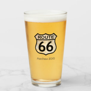 Route 66 Glass (名前、日付、またはその他の文字) タンブラーグラス