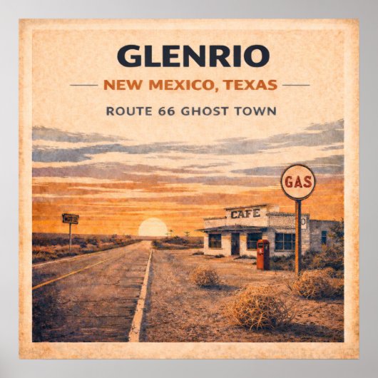 Route 66 Glenrio Ghost Town Heritage ポスター (正面)