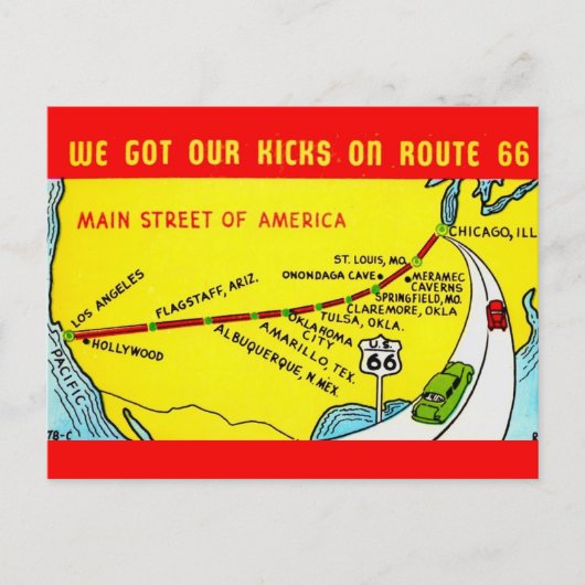  Route 66 - Got our Kicks Postcard ポストカード (正面)