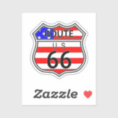 Route 66 Highway Sign With Flag シール (シート)