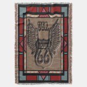 Route 66 historic route contry style スローブランケット (正面縦)