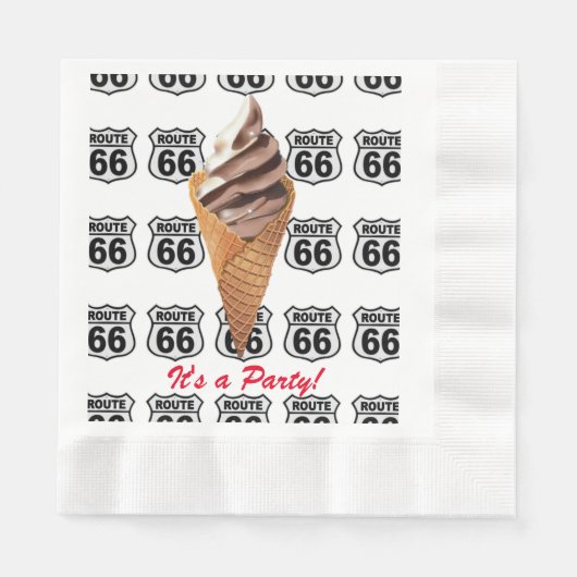 Route 66 ice cream napkin 縁ありランチョンナプキン (正面)
